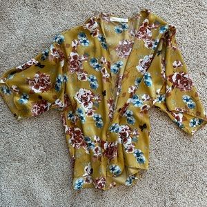 Silk floral kimono